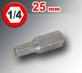 Embout XZN longueur 25 mm  1/4" (6,35mm)