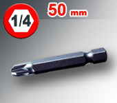 Embout Pozidriv  long. 50 mm  1/4" (6,36mm)