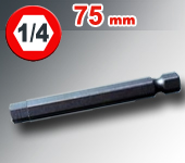 Embout 6 pans  long. 75mm  1/4" (6,35mm)