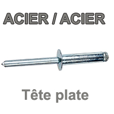 Rivets ACIER / ACIER  - Tête plate
