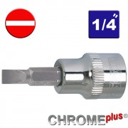 Douille tournevis CHROMEplus 1/4",  FENTE 4 mm